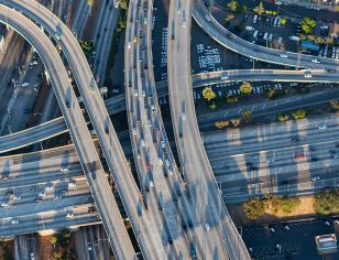 Aerial view of highways