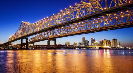 New Orleans City Skyline & Crescent City Connection Bridge