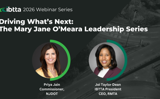 Webinar graphic featuring photos of two speakers and the text "Driving What's Next: The Mary Jane O'Meara Leadership Series"