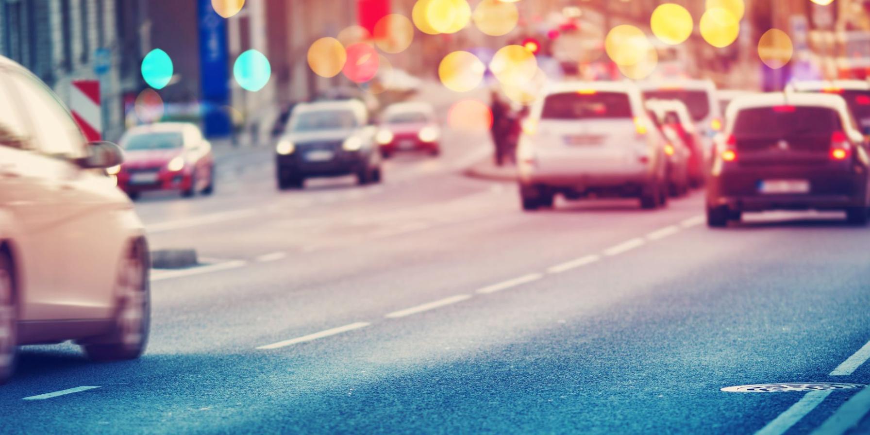 cars driving on a highway