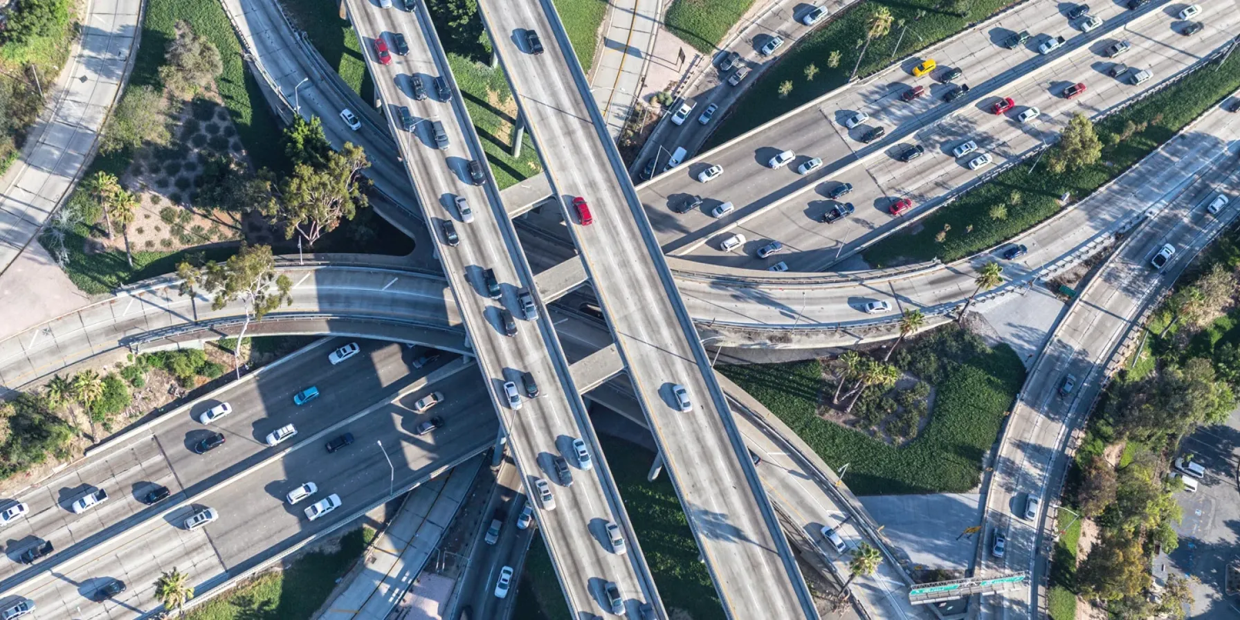 Aerial View of a California Highway Interchange