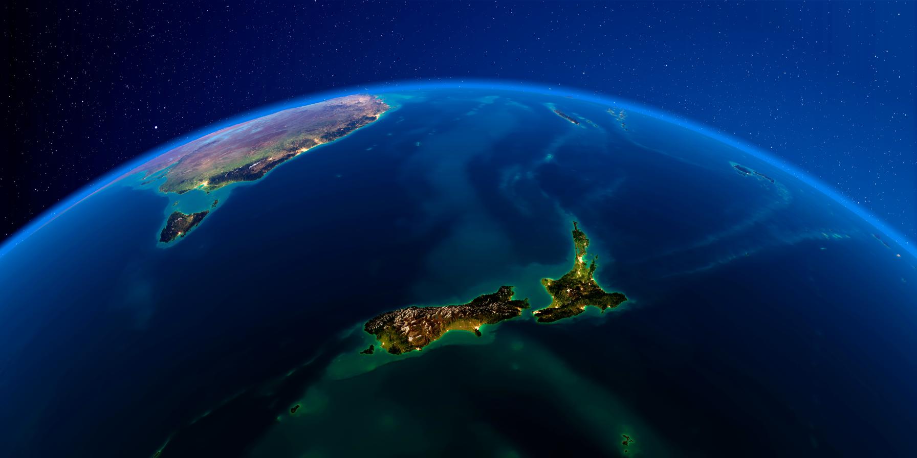 Earth picture highlighting New Zealand