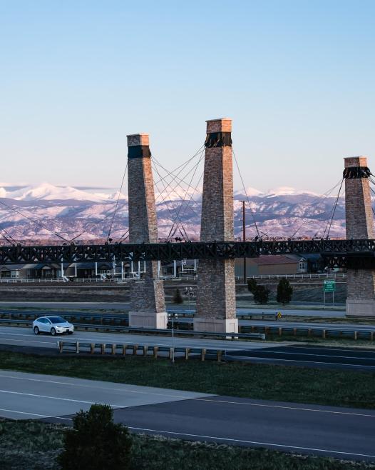 Northwest Parkway Bridge with Mountains